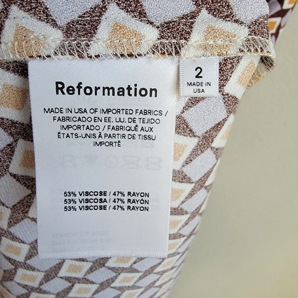 Reformation Hilda Dress in Plaza size 2 NWT